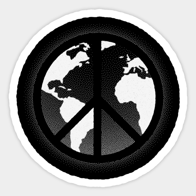 Global Peace Negative Space Stipple Sticker by Senjin